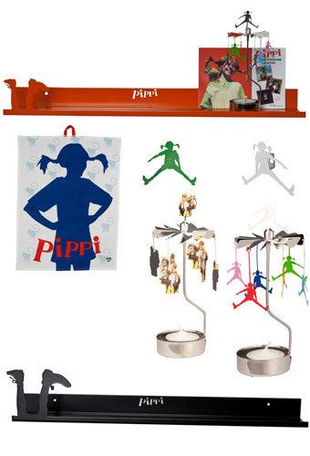 Hyllor, krokar och änglaspel med Pippi Långstrump