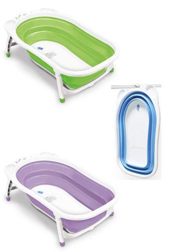 Hopfällbar badbalja med smart propp