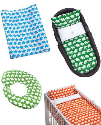 Retro elefanter från Rätt Start till barnrum och barnvagn