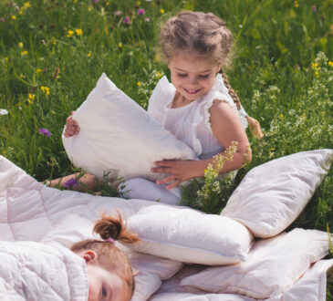 Barntäcke med barn