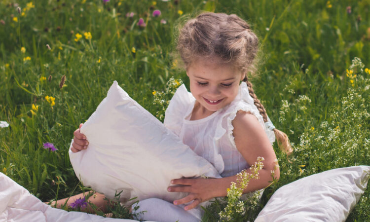 Barntäcke med barn