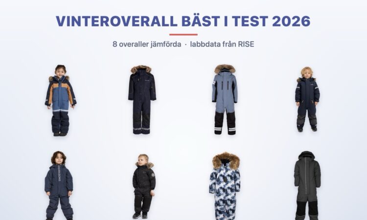 Vinteroverall barn bast i test 2026 - atta vinteroveraller jamforda med labbdata fran RISE